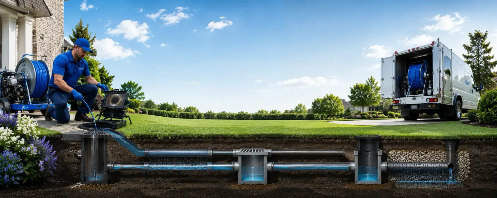 Outdoor drain cleaning information for Burlington, CT